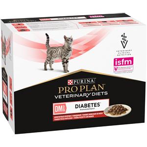 Purina Pro Plan Veterinary Diets DM Diabetes Management Manzo - Alimento Umido Dietetico per Gatti con Diabete, Bustina da 85 g