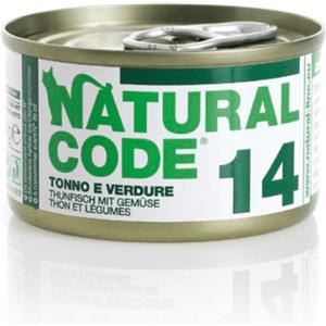 Natural Code 14 Cibo Umido per Gatti - Tonno e Verdure 85g Senza Conservanti e Glutine