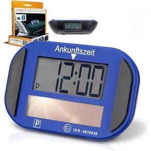 Technaxx TX-337 Disco orario elettronico Solare - Timer Automatico da parcheggio per Auto con sensore di Movimento, Doppio Display e Ricarica Solare - Accessorio Smart per Veicoli