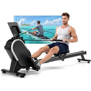 CHAOKE Vogatore Professionale per Casa, Vogatore Magnetico 16 Livelli di Resistenza e Doppia Guida Scorrevole,con App Compatibile, Monitor Bluetooth & Stent Capacità di Carico 160KG