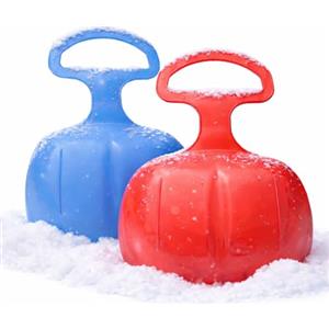 OUTDOORN Set di 2 slitte - blu & rosso - per slittinamento e pattinare per bambini, slittino a paletta