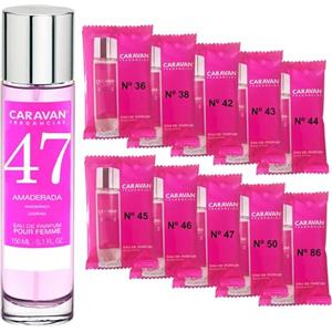 CARAVAN FRAGANCIAS Profumo da donna n. 47 da 150 ml + set di 10 flaconcini di fragranze femminili diverse da Caravan per scoprire nuovi aromi