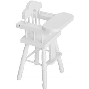 Pssopp Seggiolone per Bambole, Modello di Sedia da Pranzo in Legno per Accessori per Casa delle Bambole 1/12, Ideale per Reborn