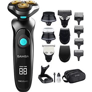 Cecotec Rasoio Multigrooming PrecisionCare TwistGroom 10in1 Base di ricarica, batteria al litio, lame in acciaio inox con rivestimento in titanio, display digitale e impermeabile