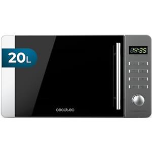 Cecotec Forno a Microonde 20L Proclean 5010 Flatbed Inox. 700W, 8 Programmi, Design Compatto, Interno Ceramico, Timer 60 Min, Tecnologia 3Dwave, Dettagli Metalizzati