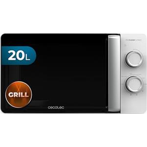 Cecotec Forno a Microonde 20L Proclean 3110 Flatbed. 700W e Grill 800W, Design Compatto, Interno Ceramico, Modalità Scongelamento, Timer 30 Min, Tecnologia 3Dwave