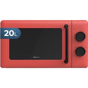 Cecotec Forno a Microonde Meccanico da 20 Litri Proclean 3010 Red. 700 W, 6 Livelli Di Potenza, Modalità Sbrinamento, Segnale Di Fine Cottura, Lampada Interna, Timer Fino A 30 Minuti, Design Rosso