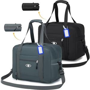 BAGZY Borsone da Viaggio 40x30x20 Wizzair 25L Bagaglio a Mano 20x30x40 Vueling Impermeabile Borse per Aereo Borsa Viaggio Pieghevole per Ospedale Weekend Ginnastica Sportiva Uomo Donna Nero Grigio