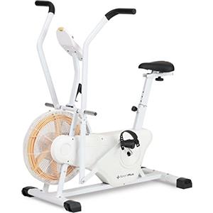 SportPlus Air Bike professionale Air Bike con resistenza all'aria, cyclette per casa, compatibile con app, cyclette per HIIT, smart computer, portata fino a 135 kg, colore: bianco