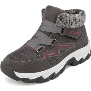 VTASQ Uomo Stivaletti da Neve Stivali Donna Inverno Caldo Antiscivolo Outdoor Scarponi Trekking Camminate All'aperto Stivali di Cotone Grigio 37 EU