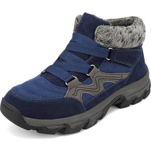 VTASQ Uomo Stivaletti da Neve Stivali Donna Inverno Caldo Antiscivolo Outdoor Scarponi Trekking Camminate All'aperto Stivali di Cotone Blu 45 EU