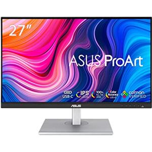 ASUS ProArt Display PA278CV Monitor Professionale 27 pollici IPS WQHD 2560x1440, 100% sRGB, Color Accuracy Delta E<2, Calman Verified, USB-C, DisplayPort Daisy-chain, Stand Ergonomico, Nero