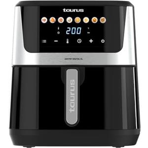 Taurus - Friggitrice ad Aria Air Fry Digital XL | 1700W | 8L | 8 Programmi | Touch Screen | Cottura Uniforme | Avviso Acustico | Senza BPA e PFOA | Manico Freddo | Ricettario Online