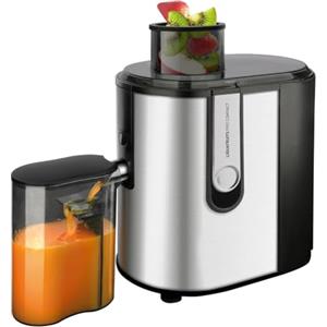 Taurus - Centrifuga Liquafruits Pro Compact 600W | 2 Velocità | Bocca Larga 65mm | Filtro Inox Rimovibile | Compatta | Acciaio Inox | Sistema Antigoccia | Caraffa 350ml | Contenitore 1.2L | Grigio