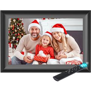 OBVHNUA Cornice Digitale, 10,1 Foto/Musica/Video del lettore, Calendario Elettronica con Schermo IPS con Rotazione Automatica, Supporto Scheda USB/SD