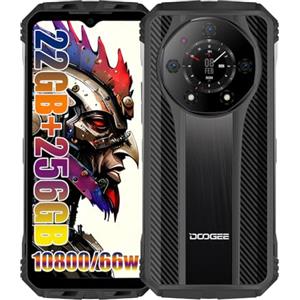 DOOGEE S110 4G Rugged Smartphone, 10800mAh /66W Batteria, Helio G99 22GB + 256GB, 6.58'' FHD+, 50MP AI Fotocamera (24MP Visione Notturna)+ 16MP + 32MP, Android 13 Cellulari Impermeabile, NFC Nero