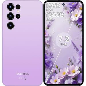 OUKITEL C68 Smartphone 2026 Android 15-7,2" HD+ 120Hz Telefono - 16GB RAM + 128GB ROM/1TB TF Cellulare 6000mAh 64MP+8MP Cellulari e Smartphone Dual SIM 4G /Face ID/Fingerprint/OTG Viola