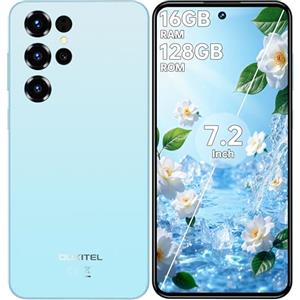 OUKITEL C68 Smartphone 2026 Android 15-7,2" HD+ 120Hz Telefono - 16GB RAM + 128GB ROM/1TB TF Cellulare 6000mAh 64MP+8MP Cellulari e Smartphone Dual SIM 4G /Face ID/Fingerprint/OTG Blu