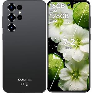 OUKITEL C68 Smartphone 2026 Android 15-7,2" HD+ 120Hz Telefono - 16GB RAM + 128GB ROM/1TB TF Cellulare 6000mAh 64MP+8MP Cellulari e Smartphone Dual SIM 4G /Face ID/Fingerprint/OTG Nero