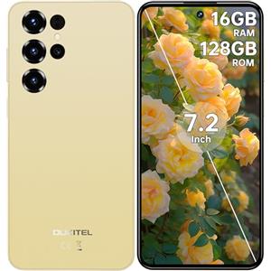 OUKITEL C68 Smartphone 2026 Android 15-7,2" HD+ 120Hz Telefono - 16GB RAM + 128GB ROM/1TB TF Cellulare 6000mAh 64MP+8MP Cellulari e Smartphone Dual SIM 4G /Face ID/Fingerprint/OTG Oro