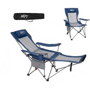 #WEJOY sedia da campeggio pieghevole 2 in 1, con schienale e poggiapiedi regolabili, poltrona relax con supporto per bevande