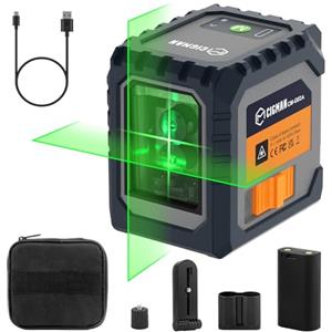 CIGMAN Livella Laser, CIGMAN G02A Cross Livello Laser, Livella Laser Autolivellante 3 Modalità (Autolivellante, Manuale, a Impulsi) Gamma di Lavoro 30M, 25W Ricarica USB, (Batteria Inclusa)