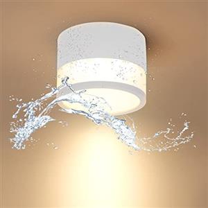 Temgin Faretti LED Bianchi Soffitto Rotondo Cubo Faretto Cucina per Interni Senza Forare, 12W IP65 Plafoniera Bagno Corridoio Cilindro Bianco Caldo per Esterno IRC82 Non da Incasso Ø10cm Alluminio