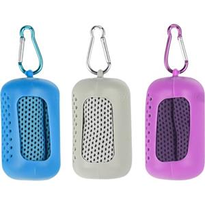 TIVUNORON Asciugamano Raffreddamento Asciugatura Rapida, 3Pcs Cooling Towel con Custodia in Silicone, Ice Freddo Ghiaccio Asciugamano per Uomo e Donna, 30x90cm (B)