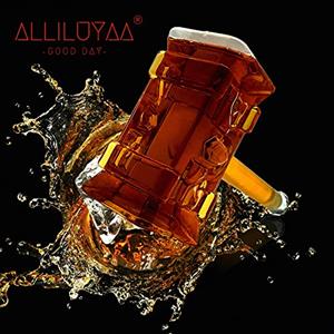 ALLILUYAA Thors Martello Bottiglie Whisky,personalità Decantatore Whisky,Decanter a Martello di Vetro con Bella Confezione Regalo Chiusura Ermetica Ideale per la Creazione di Vodka(400 ml)