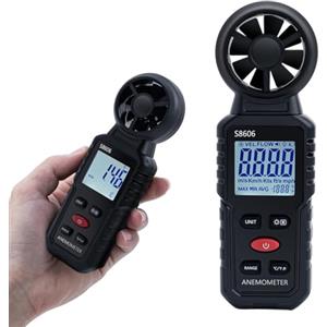 Tolesum Anemometro Portatile 3 in 1,Misuratore di Velocità del vento,Tachimetro, Misurator e di Livello del Vento,Misuratore di Portata d'aria per Esterni,Nela, Surf, Volo e tiro