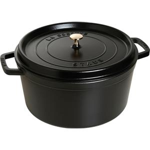 STAUB La Cocotte Casseruola in Ghisa Nera 34 cm - Perfetta per Cottura Lenta e Arrosti Succosi