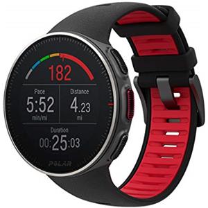 Polar Vantage V Titan Sportwatch per Allenamenti Multisport e Triathlon, con GPS, Impermeabile, Nero/Rosso