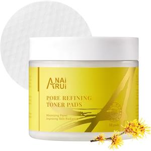 ANAI RUI ANAiRUi Pore Toner Pads per pori e punti neri, PHA & BHA Acido Salicilico, Tamponi Toner Facciali a Doppia Texture, pulizia del viso e minimizzazione dei pori, 50 pezzi
