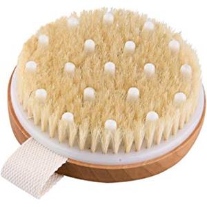 Uervoton Spazzola scrub, Spazzola corpo a secco setole naturali in tampico, Ottima per inestetismi, cellulite e ritenzione idrica, Migliora la circolazione con azione esfoliante