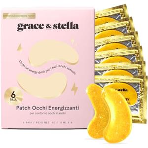 grace & stella Patch Occhi Premiati (6 Paia, Oro) - Maschera Occhiaie e Borse Naturale - Riduce Gonfiori e Rughe - Maschera Occhi in Gel Vegan, Non Testata Sugli Animali - Eye Patch by grace&stella