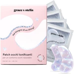 grace & stella Patch Occhi Riutilizzabili (24 Paia, Iridescenti) - Maschera Occhiaie e Borse con Peptidi ed Estratto di Riso - Riduce Gonfiori e Rughe - Maschera Occhi Rassodante - Eye Patch by grace&stella