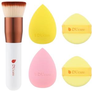 DUcare Spugnette Make Up 4pcs Nessun di Lattice & Pennelli Fondotinta 1pcs - Ideale per Liquidi, Polveri e Creme