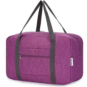 Narwey Bagaglio a Mano 40x20x25 Ryanair, Sottosella Pieghevole Borsone da Viaggio,Valigia Bagaglioa Mano per Uomo Donna, Borsa da Viaggio Zaino Ryanair Cabina Borsa 20L(Viola Profondo(Senza tracolla)
