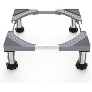 DEWEL Base Per Frigorifero Zoccolo Lavatrice Regolabile Per Asciugatrice e Congelatore, Carico 350kg, Larghezza Regolabile 44,5-67cm, Aumento Altezza 18cm-22cm, Coloro:Grigio