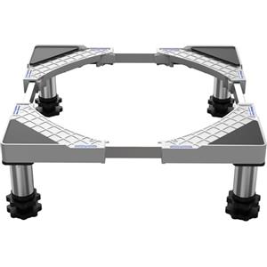 DEWEL Base Lavatrice Per Frigorifero Zoccolo Lavatrice Regolabile Per Asciugatrice e Congelatore, Carico 350kg, Larghezza Regolabile 44,5-67cm, Aumento Altezza 18cm-22cm, Coloro: Bianco