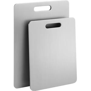 ZeroInox ZOIMANIA - Set 2 Taglieri in Acciaio Inox AISI 304 - Spessore 15/10 (1,5 mm) - Misure: 20x30cm + 30x40cm - Satinato Antigraffio - Bifacciali - Lavabili in Lavastoviglie