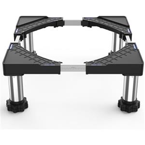 DEWEL Base Lavatrice Per Frigorifero Zoccolo Lavatrice Regolabile Per Asciugatrice e Congelatore, Carico 350kg, Larghezza Regolabile 44,5-67cm, Aumento Altezza 18cm-22cm, Coloro: Nero