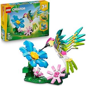 LEGO Creator 3 in 1 Animali Selvatici: Colibrì Variopinto - Uccello Giocattolo Trasformabile in Farfalla o Pesce - Decorazione Camera da Letto - Regalo Creativo per Bambine e Bambini da 8 Anni - 31384