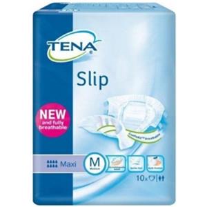 TENA Slip Maxi Pannolino a Mutandina Taglia M - 10 Pezzi, Assorbente Traspirante con Tecnologia ConfioAir