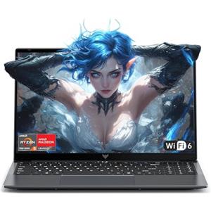 Tivique PC Portatile 15.6" FHD 1920x1080,Ryzen 5 7430U Processore Fino a 4.3 GHz Gaming Laptop 16GB RAM DDR4 * 2.512GB M.2 SSD Laptop,BT5.0, USB3.2,HDMI,Type-C,54.7 Wh Batteria,WiFi 6.0