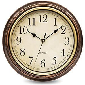 ACCSHINE Orologio da parete vintage, silenzioso, 30 cm, con, al quarzo, a batteria, facile da leggere, per camere, casa, cucina, camera da letto, ufficio, scuola