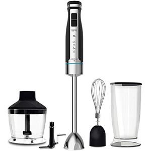 Cecotec Frullatore a Immersione Powergear 1500 XL Pro, 1500 W, 21 Velocità + Turbo, Acciaio/Silicone, Piede XL, Lama A 4 Lame, Rivestimento in Titanio, Ingranaggio in Metallo, Accessori Inclusi