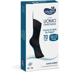 DESA PHARMA Sauber Calza Uomo Cotone 70 Denari Blu L/XL - Compressione Graduata e Traspirante
