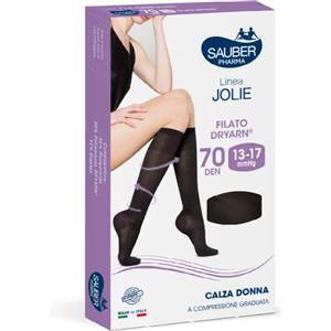 Sauber Pharma Calza Donna Jolie Filato Dryarn 70 Denari Nero L/XL - Compressione Graduata per Stimolare la Circolazione
