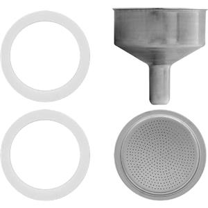 SICIGNANO | Set di Ricambio per Caffettiera, Include 2 Guarnizioni, 1 Filtro, 1 Imbuto - Compatibili con Moka, Morenita, Break, Dama, Venus, Junior - 12 Tazze